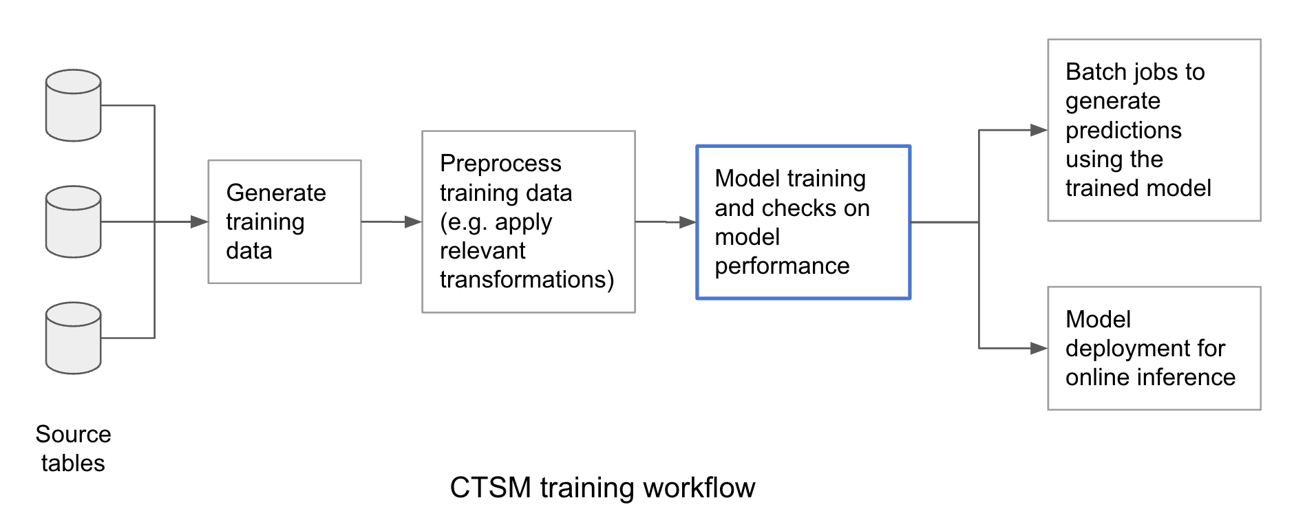 Diagram illustrating the training workflow of CTSM